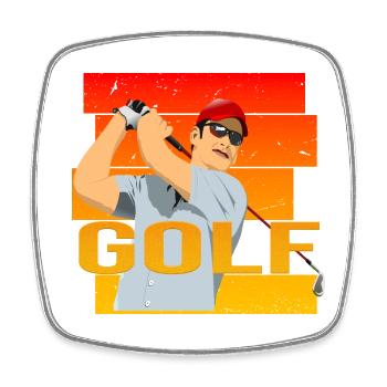 Golfsport - Viereckiger Kühlschrankmagnet - Weiß - Vorne