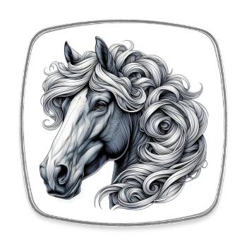 Horse - Square fridge magnet - white - Front