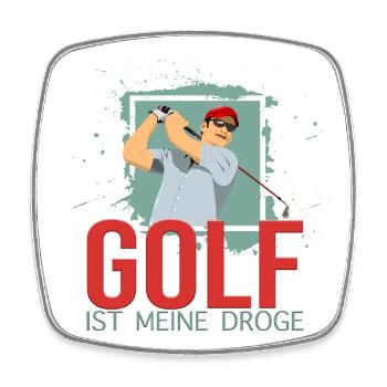 Meine Droge ist der Golfsport - Viereckiger Kühlschrankmagnet - Weiß - Vorne