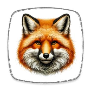 Fuchs - Viereckiger Kühlschrankmagnet - Weiß - Vorne