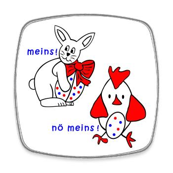 Bunny and chicken with easter egg - Square fridge magnet - white - Front