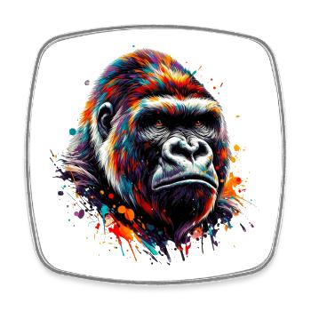 Gorilla - Square fridge magnet - white - Front