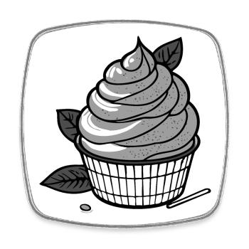 Matcha IceCream - Square fridge magnet - white - Front