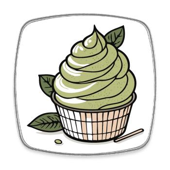 Matcha - Green Tea - Square fridge magnet - white - Front