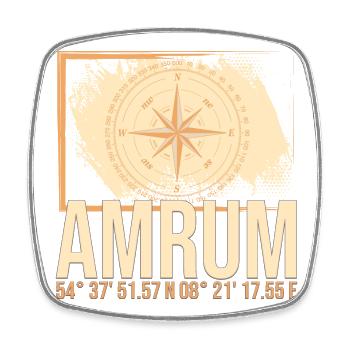 Amrum Koordinaten - Viereckiger Kühlschrankmagnet - Weiß - Vorne