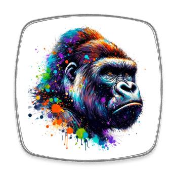 Gorilla - Square fridge magnet - white - Front