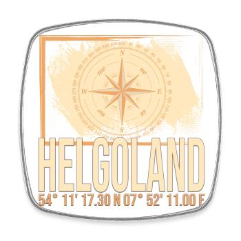 Helgoland Koordinaten - Viereckiger Kühlschrankmagnet - Weiß - Vorne