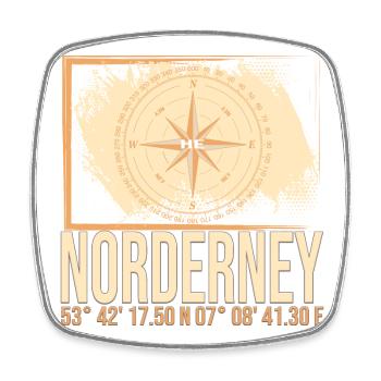 Norderney Koordinaten - Viereckiger Kühlschrankmagnet - Weiß - Vorne