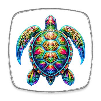 Tortue - Magnet carré - blanc - Devant