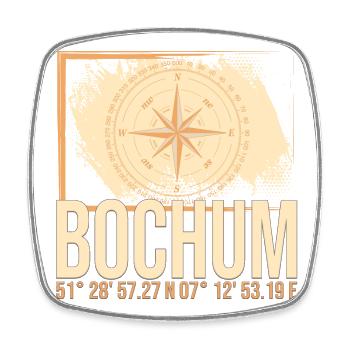 Bochum Koordinaten - Viereckiger Kühlschrankmagnet - Weiß - Vorne