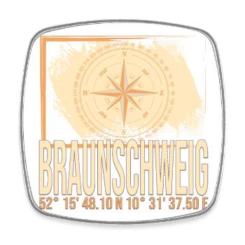 Braunschweig Koordinaten - Viereckiger Kühlschrankmagnet - Weiß - Vorne