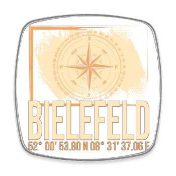 Bielefeld Koordinaten - Viereckiger Kühlschrankmagnet - Weiß - Vorne