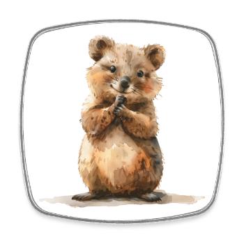Cheerful Quokka - Parfait pour les amoureux des animaux - Magnet carré - blanc - Devant