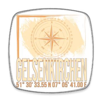 Gelsenkirchen Koordinaten - Viereckiger Kühlschrankmagnet - Weiß - Vorne