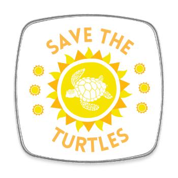 turtle, sea turtle, sea turtle, reptile - Square fridge magnet - white - Front