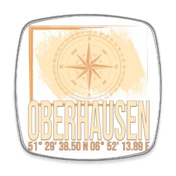 Oberhausen Koordinaten - Viereckiger Kühlschrankmagnet - Weiß - Vorne