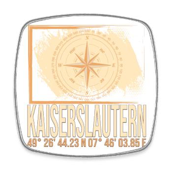 Kaiserslautern Koordinaten - Viereckiger Kühlschrankmagnet - Weiß - Vorne