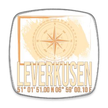 Leverkusen Koordinaten - Viereckiger Kühlschrankmagnet - Weiß - Vorne