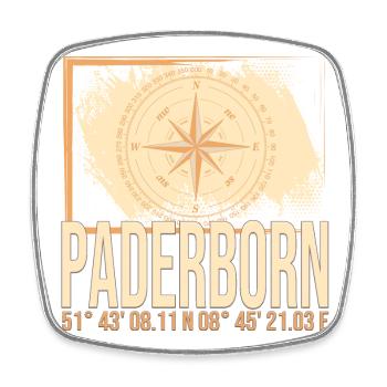 Paderborn Koordinaten - Viereckiger Kühlschrankmagnet - Weiß - Vorne