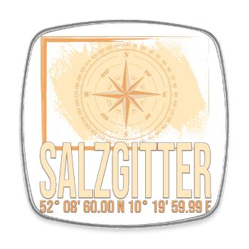 Salzgitter Koordinaten - Viereckiger Kühlschrankmagnet - Weiß - Vorne