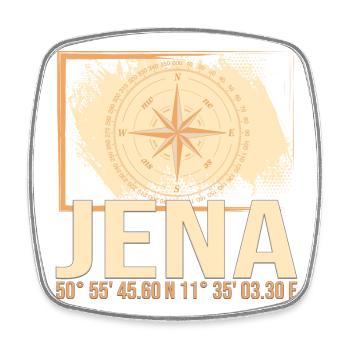 Jena Koordinaten - Viereckiger Kühlschrankmagnet - Weiß - Vorne