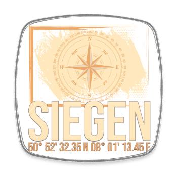 Siegen Koordinaten - Viereckiger Kühlschrankmagnet - Weiß - Vorne