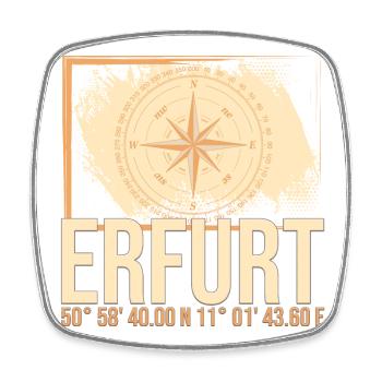 Erfurt Koordinaten - Viereckiger Kühlschrankmagnet - Weiß - Vorne