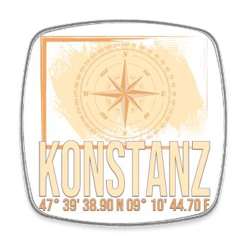 Konstanz Koordinaten - Viereckiger Kühlschrankmagnet - Weiß - Vorne