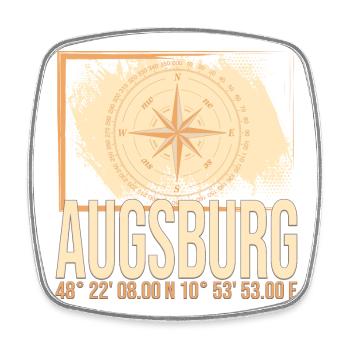 Augsburg Koordinaten - Viereckiger Kühlschrankmagnet - Weiß - Vorne