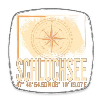 Schluchsee Koordinaten - Viereckiger Kühlschrankmagnet - Weiß - Vorne