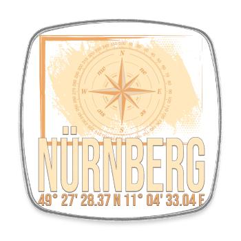 Nürnberg Koordinaten - Viereckiger Kühlschrankmagnet - Weiß - Vorne