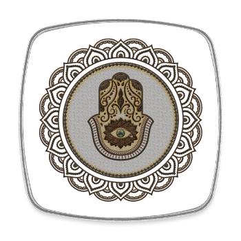 Elegant hamsa hand - Square fridge magnet - white - Front