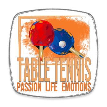 Passion - Life - Emotions - Tischtennis - Viereckiger Kühlschrankmagnet - Weiß - Vorne