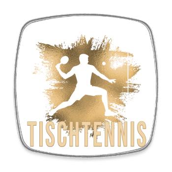 Tischtennis - Viereckiger Kühlschrankmagnet - Weiß - Vorne