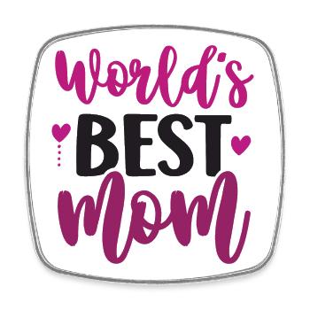 Die beste Mutter der Welt - Viereckiger Kühlschrankmagnet - Weiß - Vorne