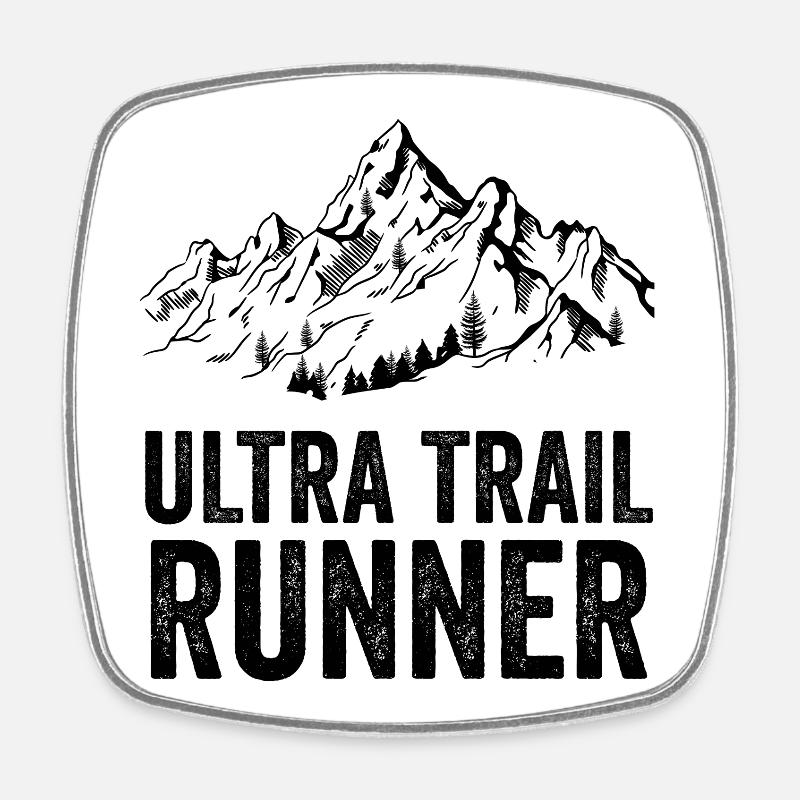 Coureur d’ultra trail - Magnet carré - blanc