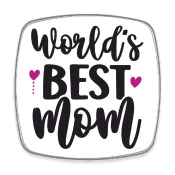 Die beste Mutter der Welt - Viereckiger Kühlschrankmagnet - Weiß - Vorne