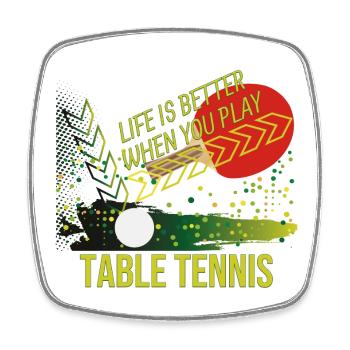 Life is better when you play Table Tennis - Viereckiger Kühlschrankmagnet - Weiß - Vorne