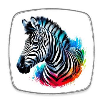Zebra - Viereckiger Kühlschrankmagnet - Weiß - Vorne