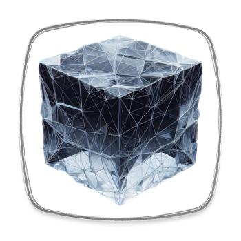 Glaçons de style polygonal - Magnet carré - blanc - Devant