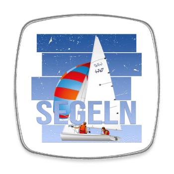 Segeln- Segelsport - Viereckiger Kühlschrankmagnet - Weiß - Vorne