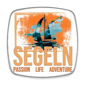 Passion - Life - Adventure - Segeln - Viereckiger Kühlschrankmagnet - Weiß - Vorne