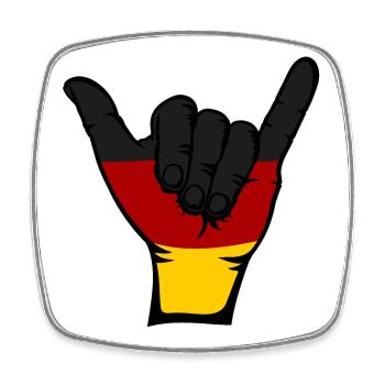 Deutschland Flagge Surfing Symbol - Viereckiger Kühlschrankmagnet - Weiß - Vorne