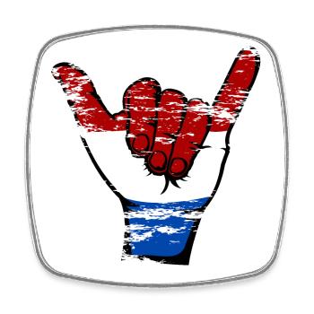 Holland Flag Surfing Symbol used - Square fridge magnet - white - Front