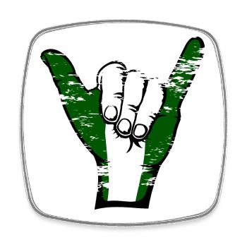 Drapeau du Nigeria Symbole de surf utilisé - Magnet carré - blanc - Devant