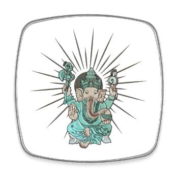 Indischer Elefant Ganesha. - Viereckiger Kühlschrankmagnet - Weiß - Vorne