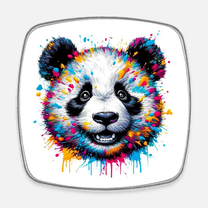 Panda - Viereckiger Kühlschrankmagnet - Weiß