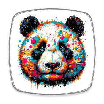 Panda - Viereckiger Kühlschrankmagnet - Weiß - Vorne