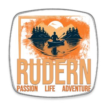 Passion - Life - Adventure - Rudern - Viereckiger Kühlschrankmagnet - Weiß - Vorne
