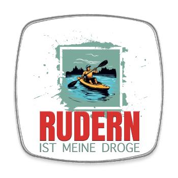 Rudern ist meine Droge - Viereckiger Kühlschrankmagnet - Weiß - Vorne